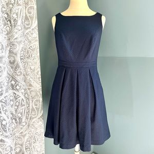 The Limited Navy Blue Fit & Flare Pleated Dress w/ Pockets- Sleeveless Small